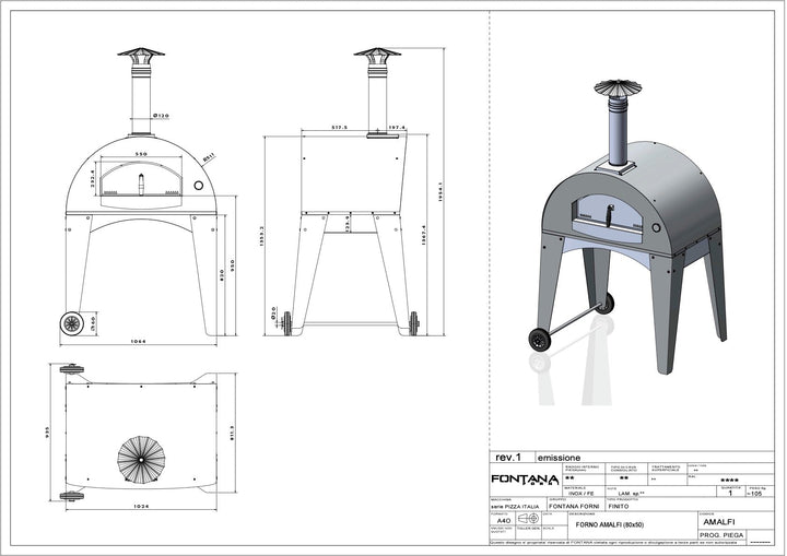 Fontana Amalfi Wood Pizza Oven
